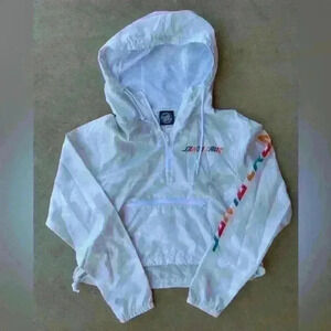 Zumiez Santa Cruz Color Strip White Crop Anorak Jacket